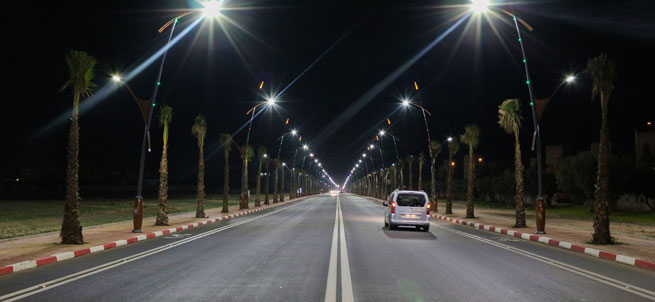 Street lighting in Morocco with LEDiL STRADA-IP-2X6-DWC lens modules