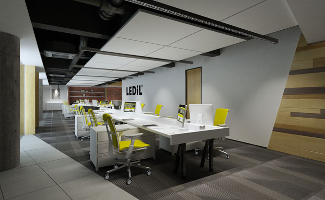 LED office lighting with LEDiL new DAISY LED optics