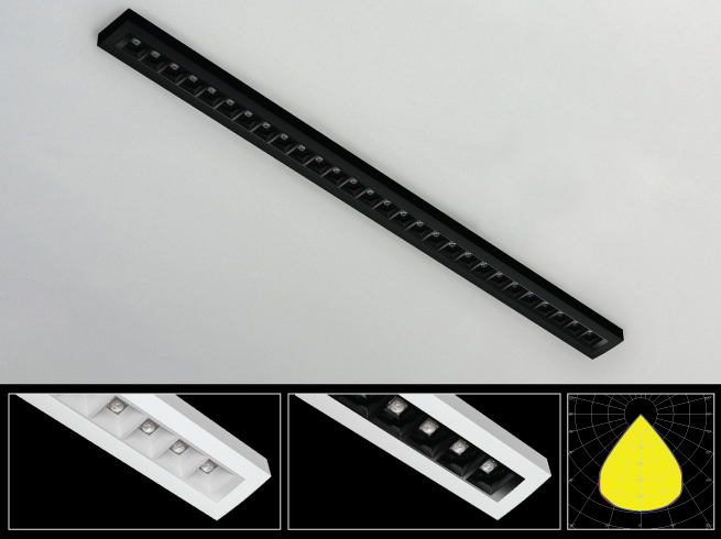 LEDiL surface mounted 4ft office luminaire example