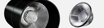 Track light luminaire example with LEDiL SAKURA silicone lens