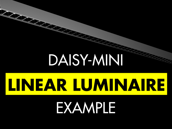 Linear luminaire example with DAISY-MINI Dark Light optic