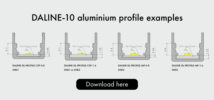 LEDiL DALINE-10 aluminium profile examples